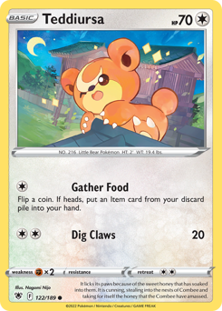 Teddiursa #122 Teddiursa - Astral Radiance - #122 - Pokemon TCG card