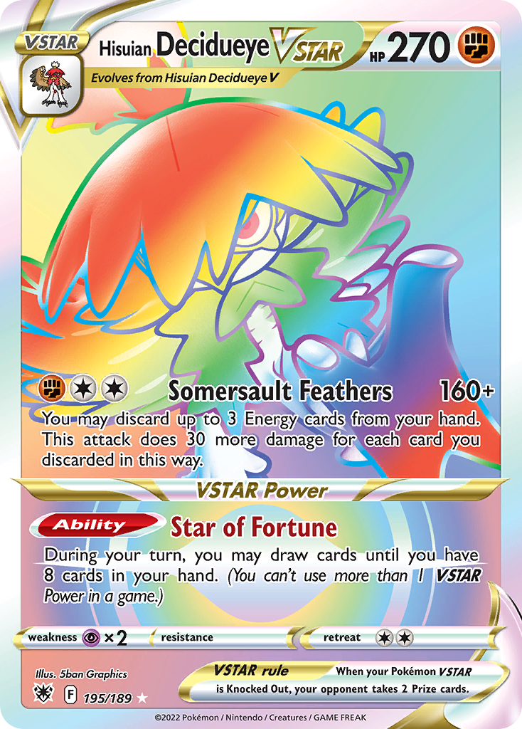 Hisuian Decidueye VSTAR - Astral Radiance - #195 - Pokemon TCG card