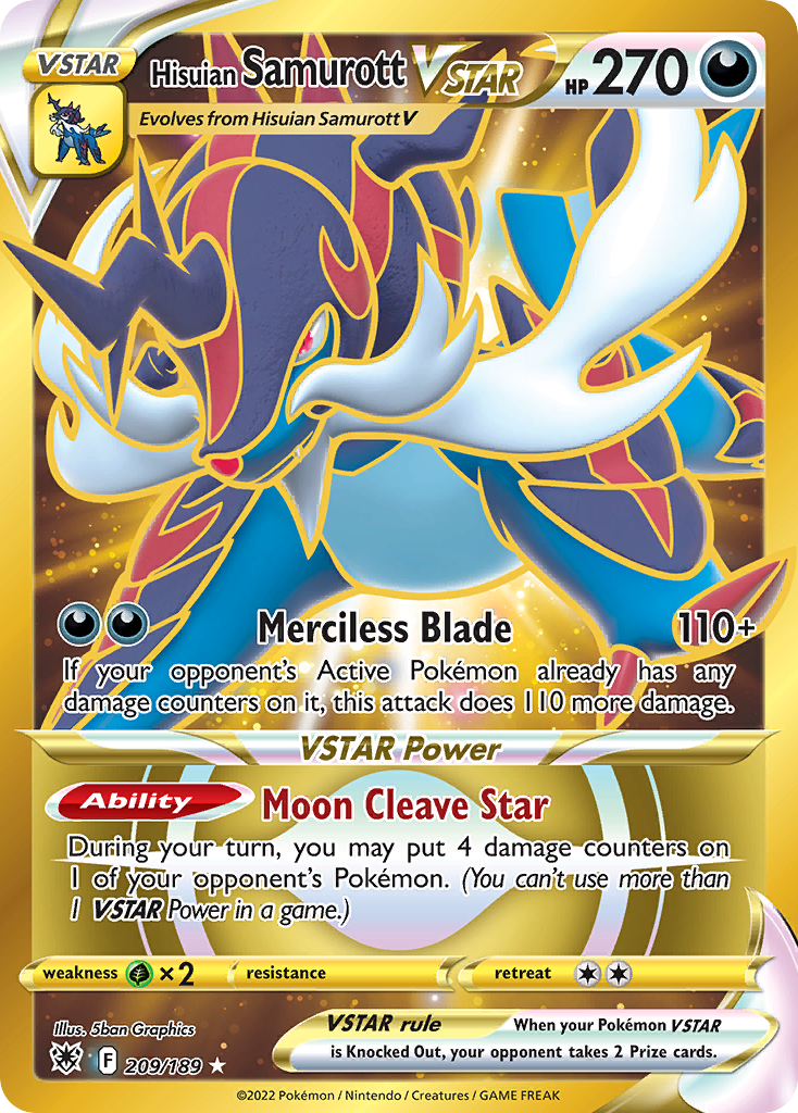 Hisuian Samurott VSTAR - Astral Radiance - #209 - Pokemon TCG card