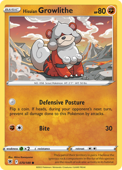 Hisuian Growlithe - Astral Radiance - #70 - Pokemon TCG card