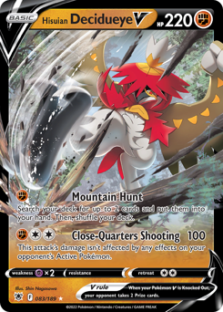 Hisuian Decidueye V - Astral Radiance - #83 - Pokemon TCG card