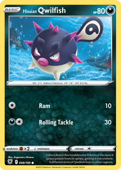 Hisuian Qwilfish #88 Hisuian Qwilfish - Astral Radiance - #88 - Pokemon TCG card