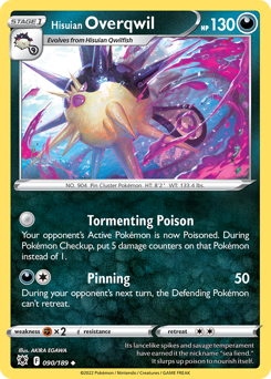 Hisuian Overqwil #90 Hisuian Overqwil - Astral Radiance - #90 - Pokemon TCG card