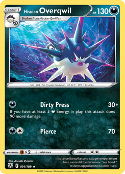 Hisuian Overqwil #91 Hisuian Overqwil - Astral Radiance - #91 - Pokemon TCG card