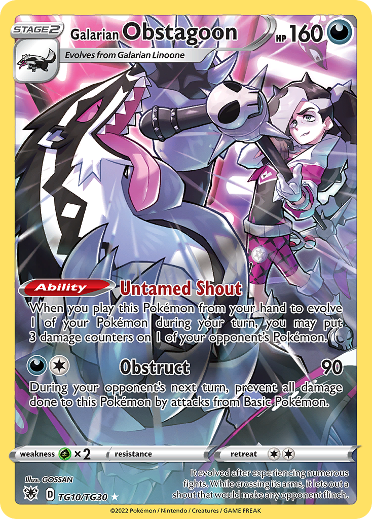 Galarian Obstagoon - Astral Radiance Trainer Gallery - #TG10 - Pokemon TCG card