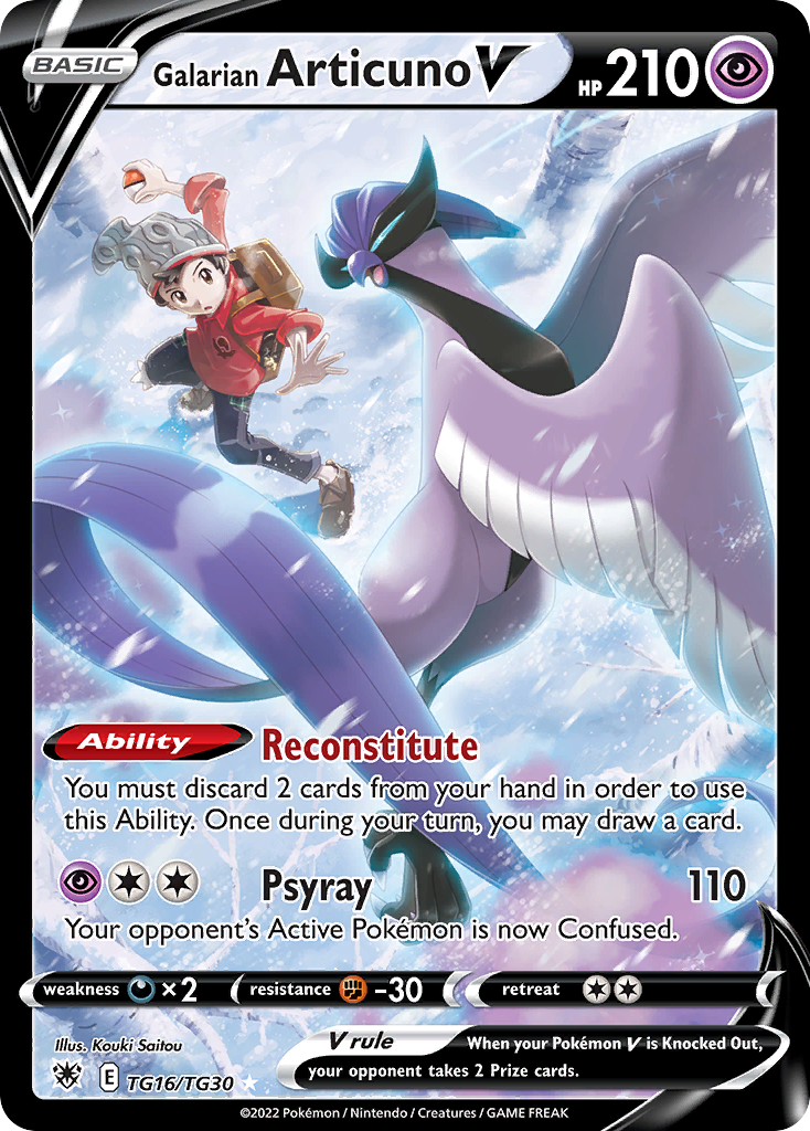 Galarian Articuno V - Astral Radiance Trainer Gallery - #TG16 - Pokemon TCG card