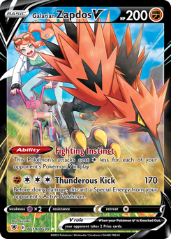Galarian Zapdos V #TG19 Galarian Zapdos V - Astral Radiance Trainer Gallery - #TG19 - Pokemon TCG card