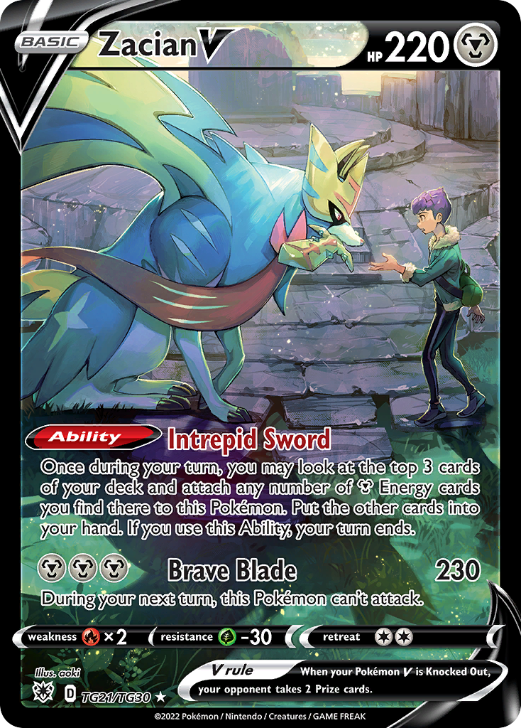 Zacian V - Astral Radiance Trainer Gallery - #TG21 - Pokemon TCG card