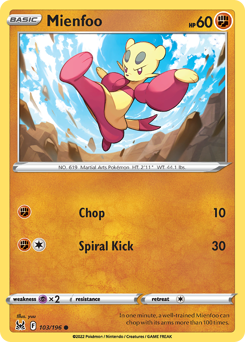Mienfoo - Lost Origin - #103 - Pokemon TCG card