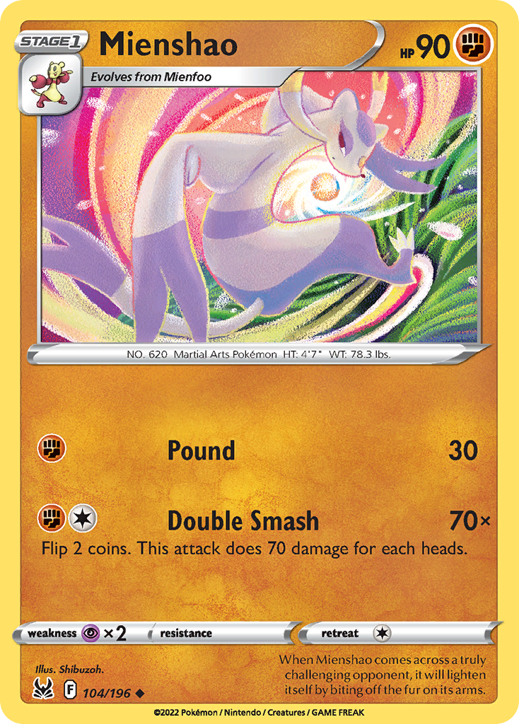 Mienshao - Lost Origin - #104 - Pokemon TCG card