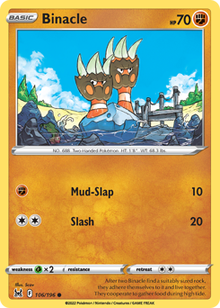 Binacle - Lost Origin - #106 - Pokemon TCG card