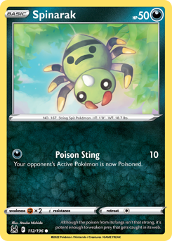Spinarak - Lost Origin - #112 - Pokemon TCG card