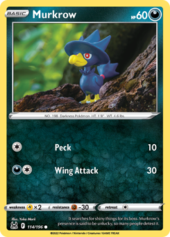 Murkrow #114 Murkrow - Lost Origin - #114 - Pokemon TCG card