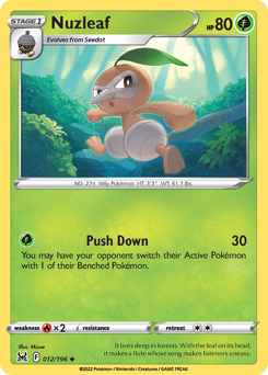 Nuzleaf #12 Nuzleaf - Lost Origin - #12 - Pokemon TCG card