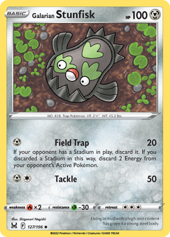 Galarian Stunfisk - Lost Origin - #127 - Pokemon TCG card