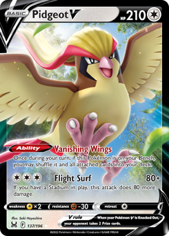 Pidgeot V - Lost Origin - #137 - Pokemon TCG card