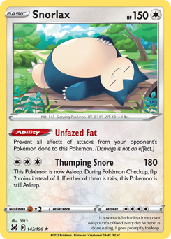 Snorlax - Lost Origin - #143 - Pokemon TCG card