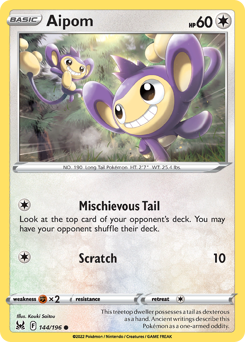 Aipom - Lost Origin - #144 - Pokemon TCG card