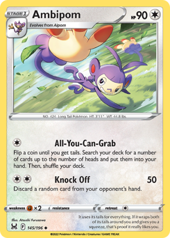 Ambipom - Lost Origin - #145 - Pokemon TCG card