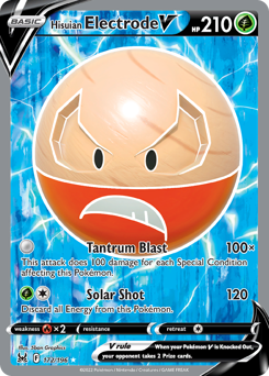 Hisuian Electrode V #172 Hisuian Electrode V - Lost Origin - #172 - Pokemon TCG card