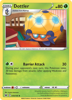 Dottler - Lost Origin - #19 - Pokemon TCG card