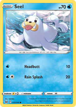 Seel #33 Seel - Lost Origin - #33 - Pokemon TCG card