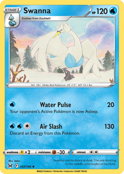 Swanna #47 Swanna - Lost Origin - #47 - Pokemon TCG card