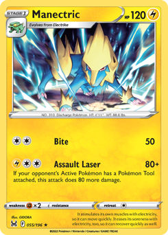 Manectric #55 Manectric - Lost Origin - #55 - Pokemon TCG card