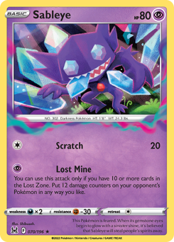 Sableye #70 Sableye - Lost Origin - #70 - Pokemon TCG card