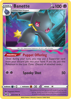 Banette #73 Banette - Lost Origin - #73 - Pokemon TCG card