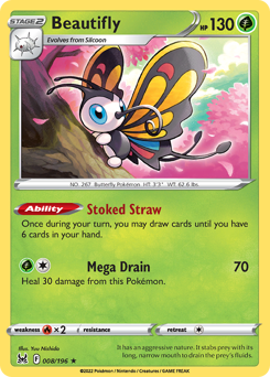 Beautifly #8 Beautifly - Lost Origin - #8 - Pokemon TCG card