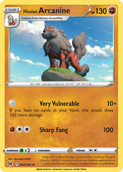 Hisuian Arcanine #84 Hisuian Arcanine - Lost Origin - #84 - Pokemon TCG card
