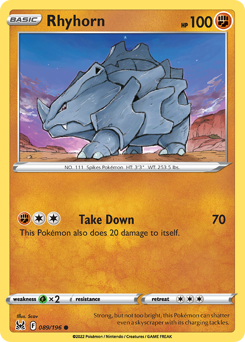 Rhyhorn #89 Rhyhorn - Lost Origin - #89 - Pokemon TCG card
