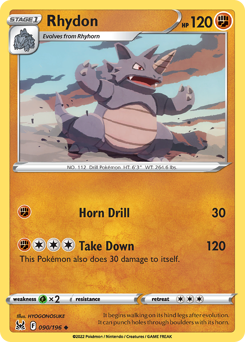 Rhydon #90 Rhydon - Lost Origin - #90 - Pokemon TCG card
