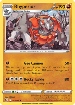 Rhyperior - Lost Origin - #91 - Pokemon TCG card