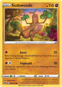 Sudowoodo - Lost Origin - #94 - Pokemon TCG card
