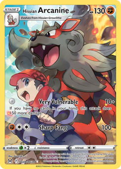 Hisuian Arcanine #TG08 Hisuian Arcanine - Lost Origin Trainer Gallery - #TG08 - Pokemon TCG card