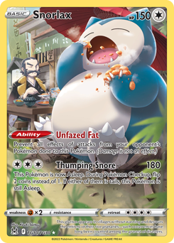 Snorlax - Lost Origin Trainer Gallery - #TG10 - Pokemon TCG card