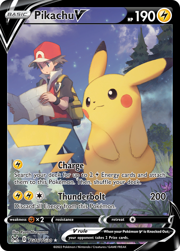 Pikachu V - Lost Origin Trainer Gallery - #TG16 - Pokemon TCG card