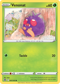 Venonat #1 Venonat - Silver Tempest - #1 - Pokemon TCG card