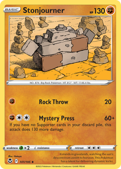 Stonjourner - Silver Tempest - #101 - Pokemon TCG card
