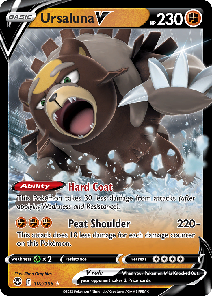 Ursaluna V - Silver Tempest - #102 - Pokemon TCG card