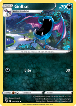 Golbat - Silver Tempest - #104 - Pokemon TCG card