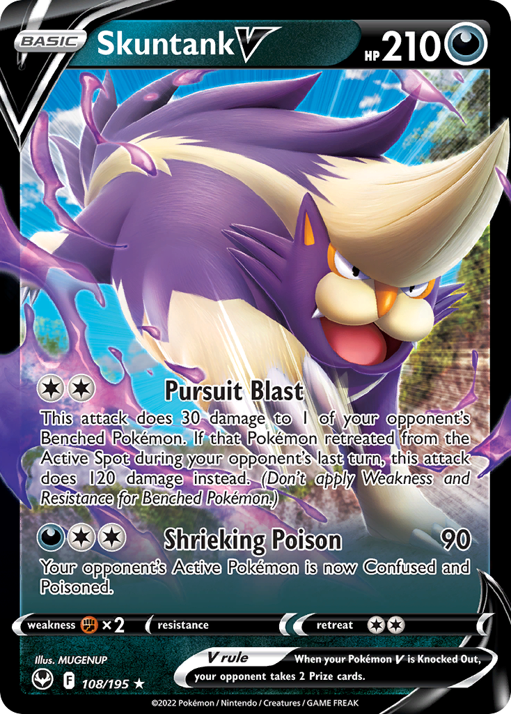 Skuntank V - Silver Tempest - #108 - Pokemon TCG card