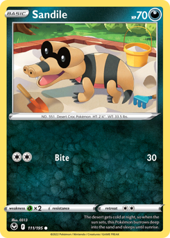Sandile #111 Sandile - Silver Tempest - #111 - Pokemon TCG card