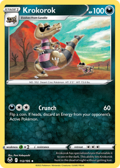 Krokorok #112 Krokorok - Silver Tempest - #112 - Pokemon TCG card