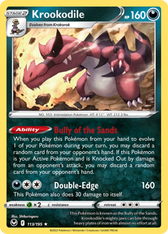 Krookodile #113 Krookodile - Silver Tempest - #113 - Pokemon TCG card