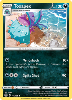 Toxapex - Silver Tempest - #115 - Pokemon TCG card