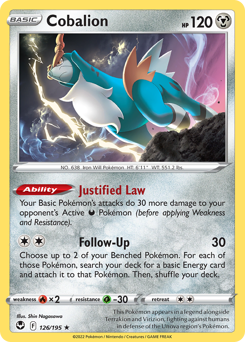 Cobalion #126 Cobalion - Silver Tempest - #126 - Pokemon TCG card