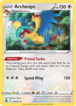 Archeops - Silver Tempest - #147 - Pokemon TCG card